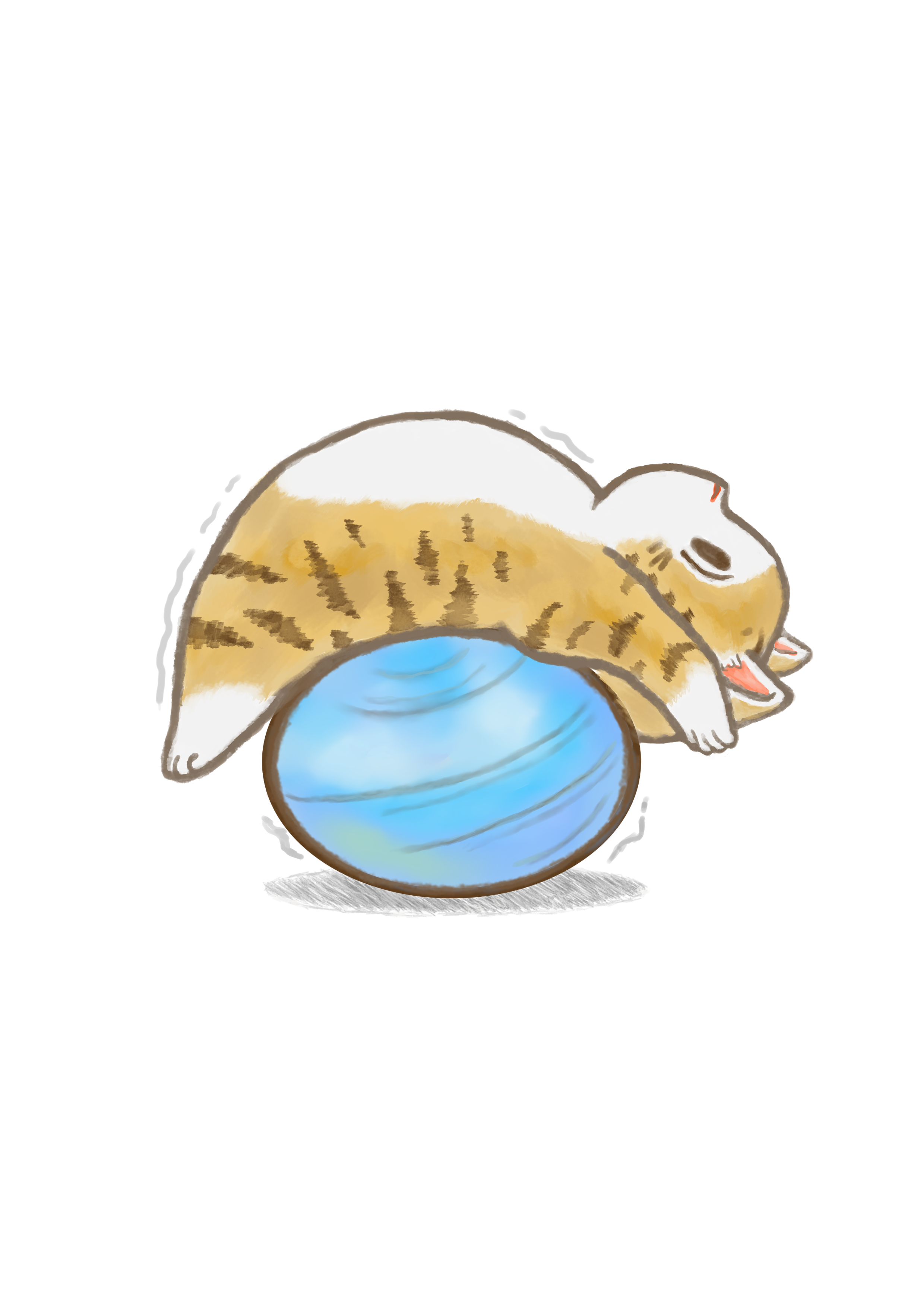 Cute cat mascot doing yoga for better posture – Wellku App